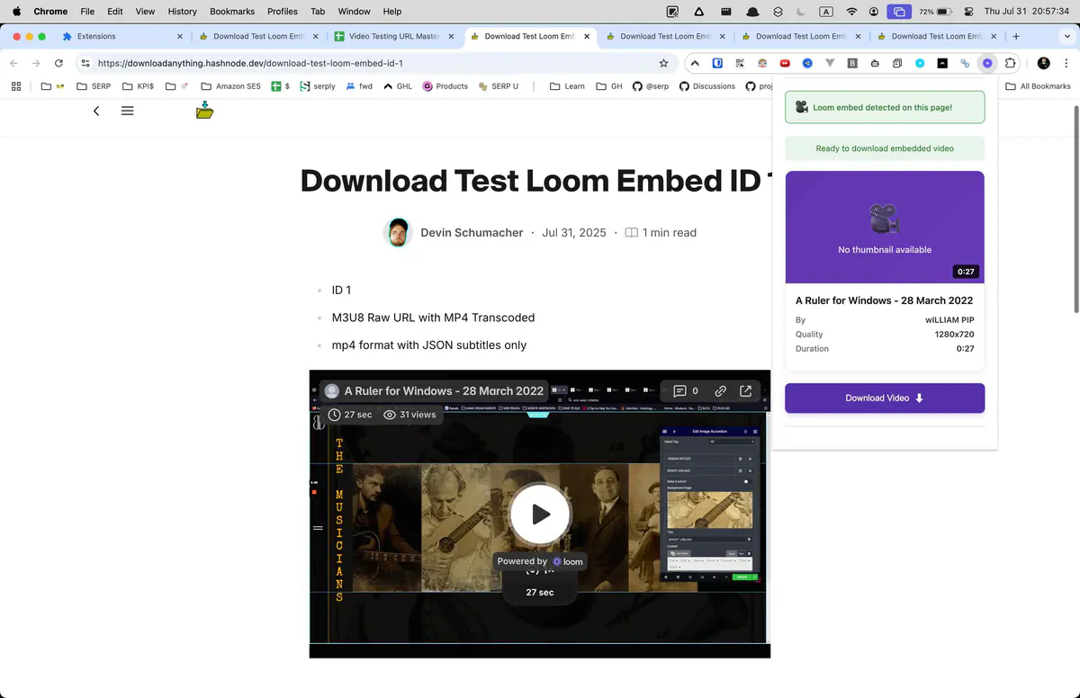 Loom Video Downloader browser extension screenshot 5